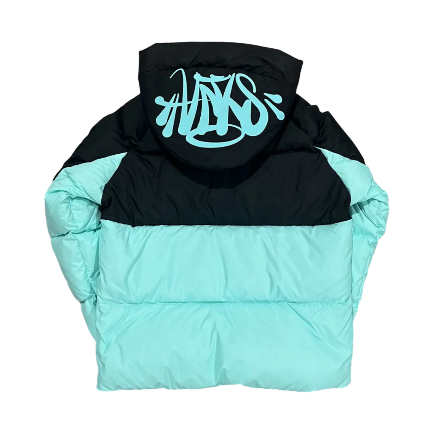 Black & Teal Syna Down Puffer Jacket