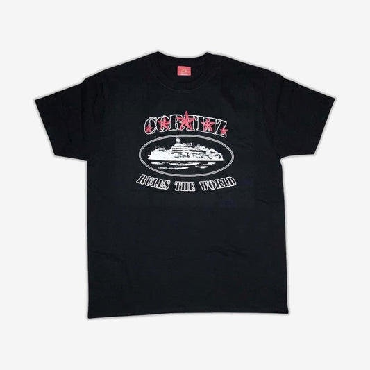 BLACK & RED CRTZ 5 STARZ T SHIRT