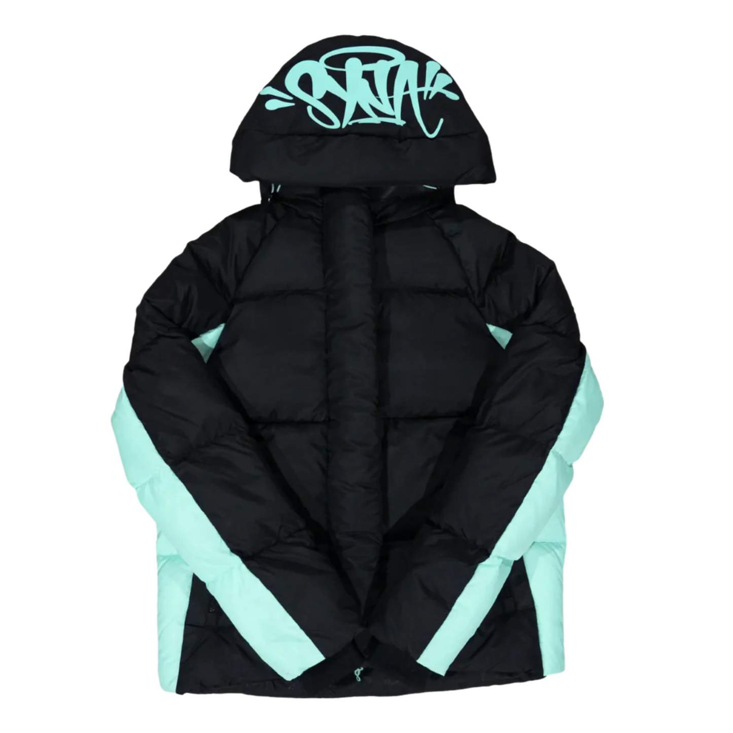 Black & Teal Syna Down Puffer Jacket