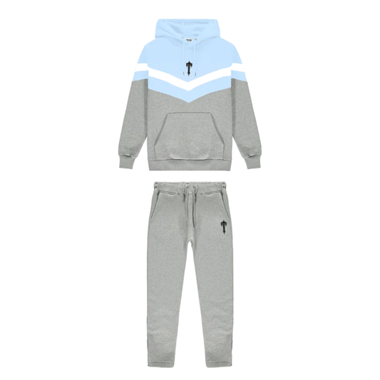 Baby Blue & Grey V Stripe Tracksuit