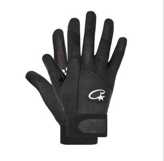 BLACK CRTZ LEATHER GLOVES